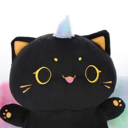 25 CM / 10 inch Cute Black Cat Unicorn Plush Stuffed Unicorn Cat Animal Plush Toy, Plush Toy with Rainbow Wings