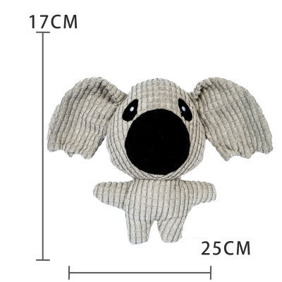 17 CM / 7 inch Corn Grid Toy Gray Koala - Plush Dog French Bulldog Bite Resistant Ball Rope Sound Toy Fruit Cartoon Animal Cat Pet Supplies