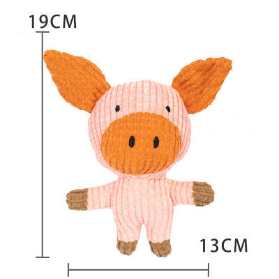 19 CM / 7 inch Corn Grid Toy Pink Pig - Plush Dog French Bulldog Bite Resistant Ball Rope Sound Toy Fruit Cartoon Animal Cat Pet Supplies