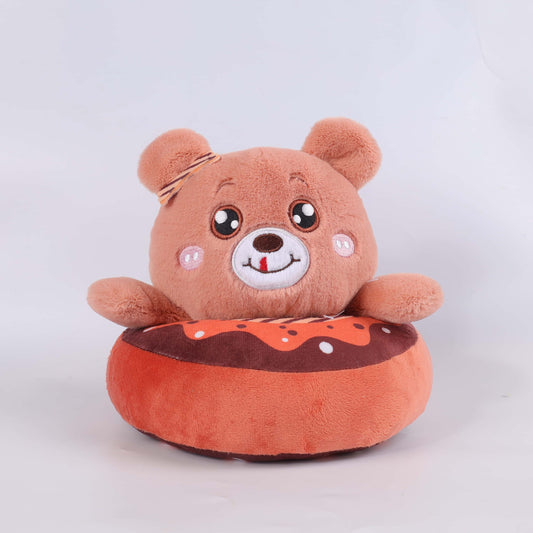 25CM / 10 inch Brown Pizza Animal Plush Delicious Cute Fast Food Bear Pizza Plush Toy