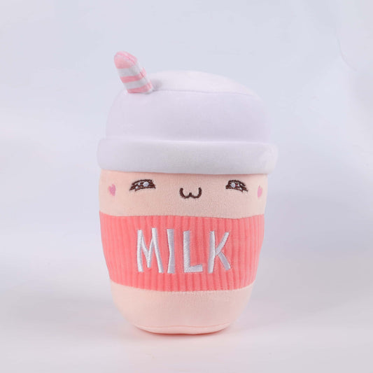 20CM / 8 inch Pink Milk Cup Plushie Adorable Colorful Milk Cup Toy For Kids Sofa Pillow