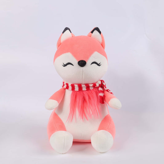 25CM / 10 inch Pink Fox Mushroom Animal Plushie Toy