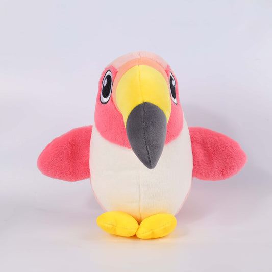 24CM / 8 inch Pink Pippa Bird Toy Cute and Vivid Forest Animal Bird Plush Toy for Bird Lovers