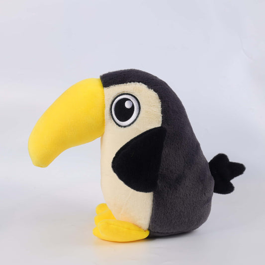 24CM / 8 inch Black Pippa Bird Toy Cute and Vivid Forest Animal Bird Plush Toy for Bird Lovers