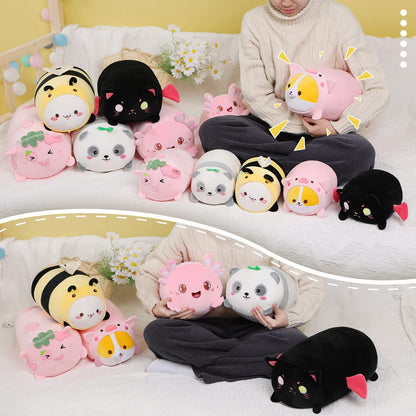 Cute Pink Pig Corgi Plush Pillow Piggy Shiba Inu Stuffed Animal, Soft Kawaii Corgi with Pig Costume, Hug Plush Soft Pillow Toy, Gift for Kids