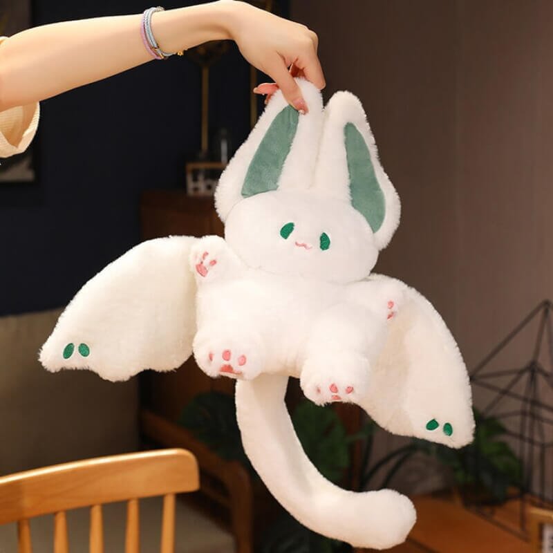 Aixini White Cute Fluffy Bat Rabbit Squishy Toys