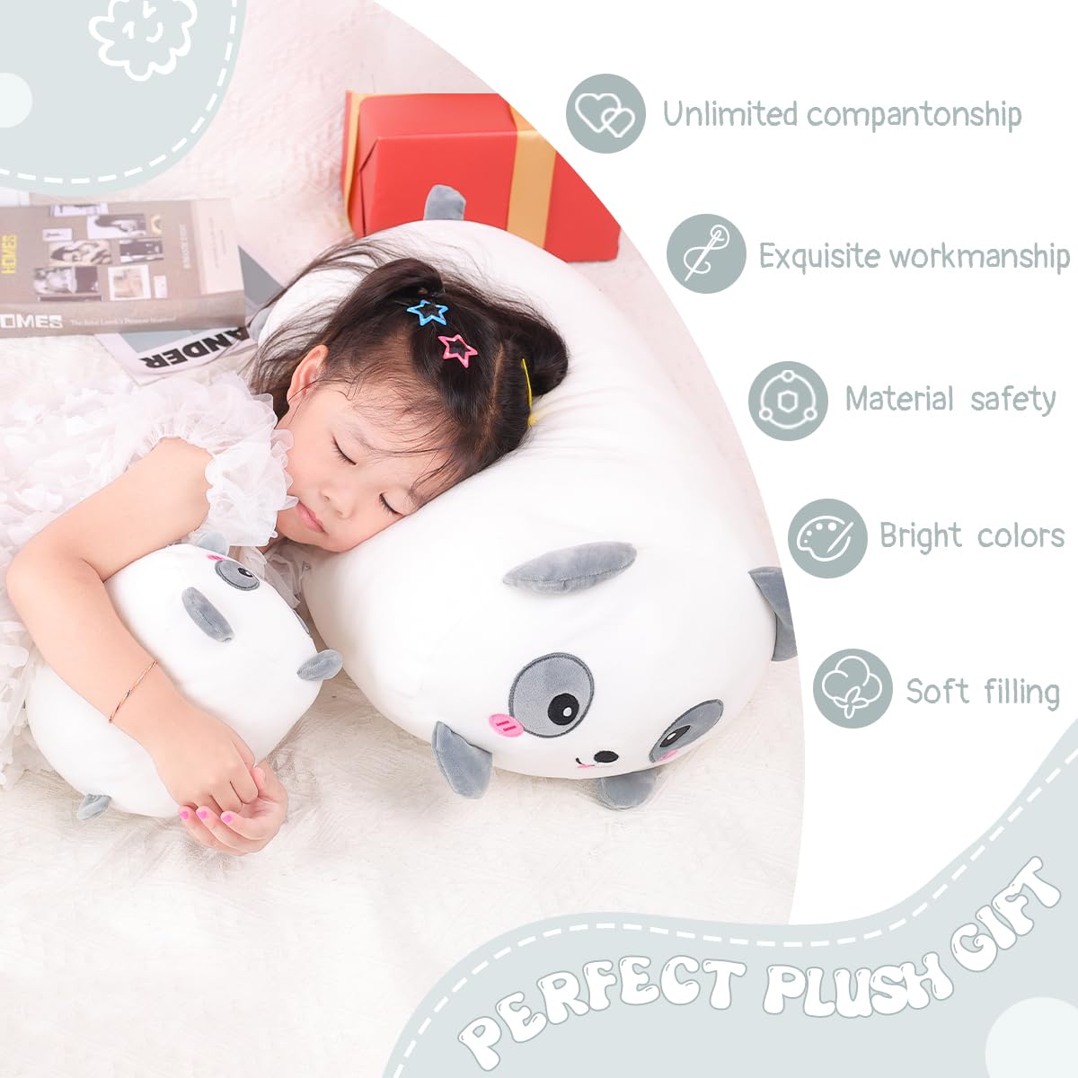 Aixini Cute Panda Stuffed Animals Soft Plush Pillow Toy