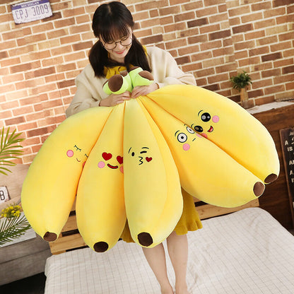 Aixini Plush Banana Pillows Stuffed Fruit Super Soft Toys