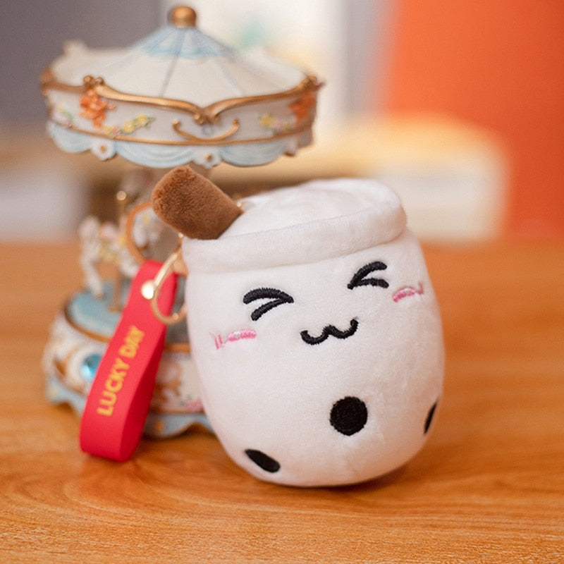 Aixini Cute Bubble Tea Keychain Soft Plush Toy Pendant Stuffed Boba Doll