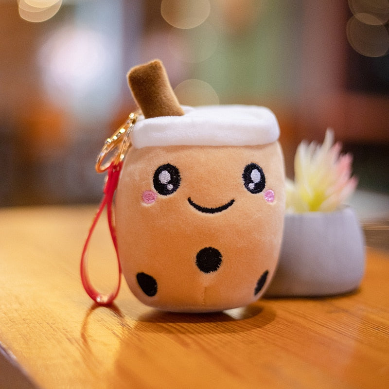 Aixini Cute Bubble Tea Keychain Soft Plush Toy Pendant Stuffed Boba Doll