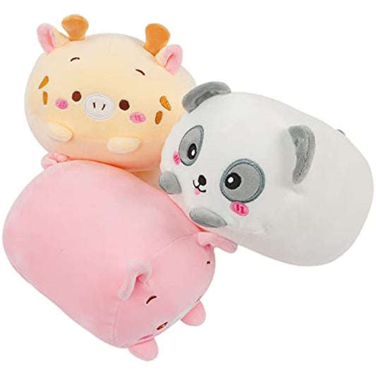 Aixini Cute Plush Toys Set 3Pcs Stuffed Animals with Panda Pig and Cat