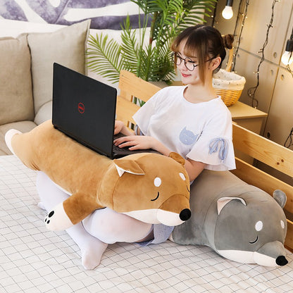 Aixini Cute Lying Shiba Inu Stuffed Animal Dog Plush Pillow