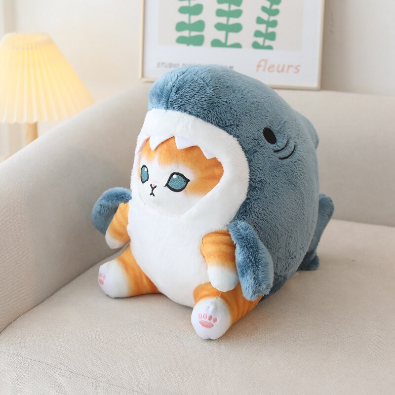 Aixini Cute Shark Cat Plushies Toy Pillow-1