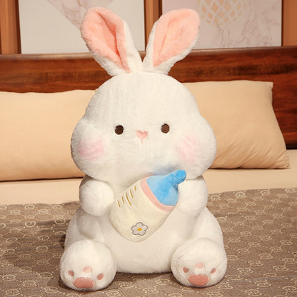 Aixini Bunny Doll Hold Feeding Bottle Rabbit Plush Toy